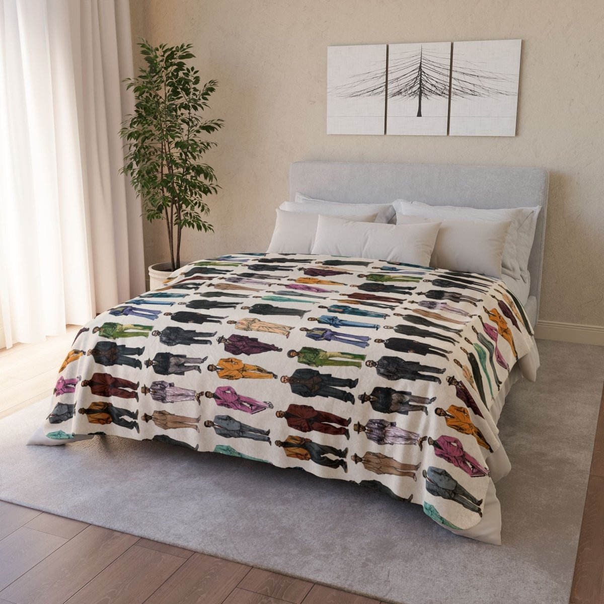 Mens Fashion Decades Sherpa Blanket - Afrocentric Art by The Trini Gee