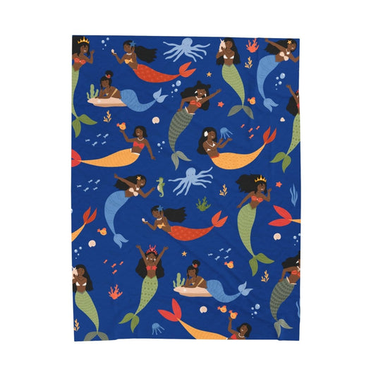 Mermaid Blanket - Afrocentric Art by The Trini Gee