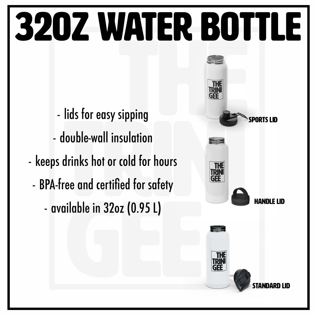 Mermaids Water Bottle - Afrocentric Art by The Trini Gee