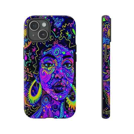 Neon Trippy Phone Case - Afrocentric Art by The Trini Gee