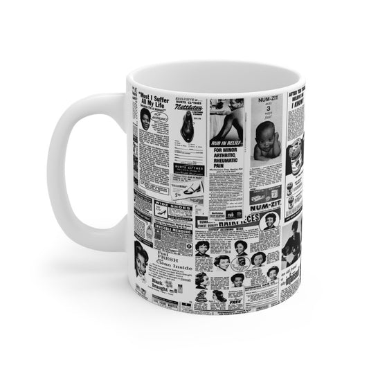 Newspaper Ad Mug - Afrocentric Art by The Trini Gee