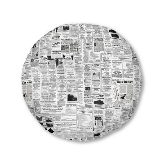 Newspaper Ads Floor Pillow - Afrocentric Art by The Trini Gee