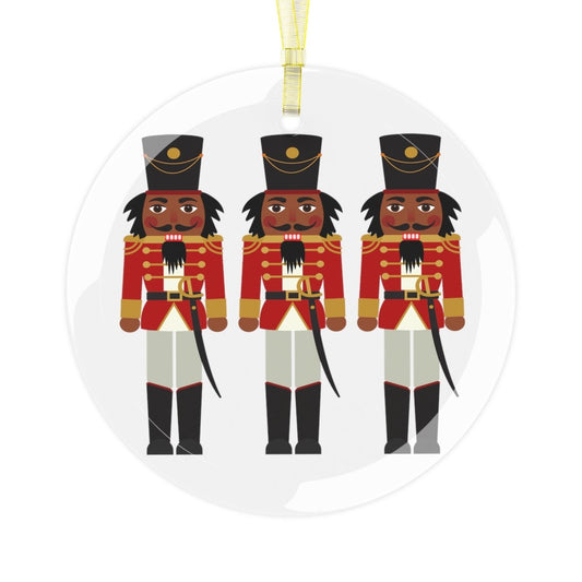 Nutcrackers Glass Ornament - Afrocentric Art by The Trini Gee