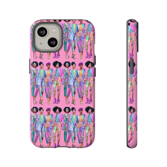 Pink Chic Posse Phone Case - Afrocentric Art by The Trini Gee