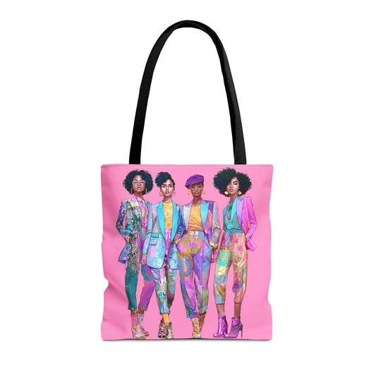 Pink Chic Posse Tote Bag - Afrocentric Art by The Trini Gee