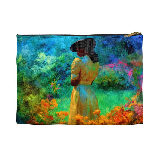 Psychedelic Garden Accessory Pouch - Afrocentric Art by The Trini Gee