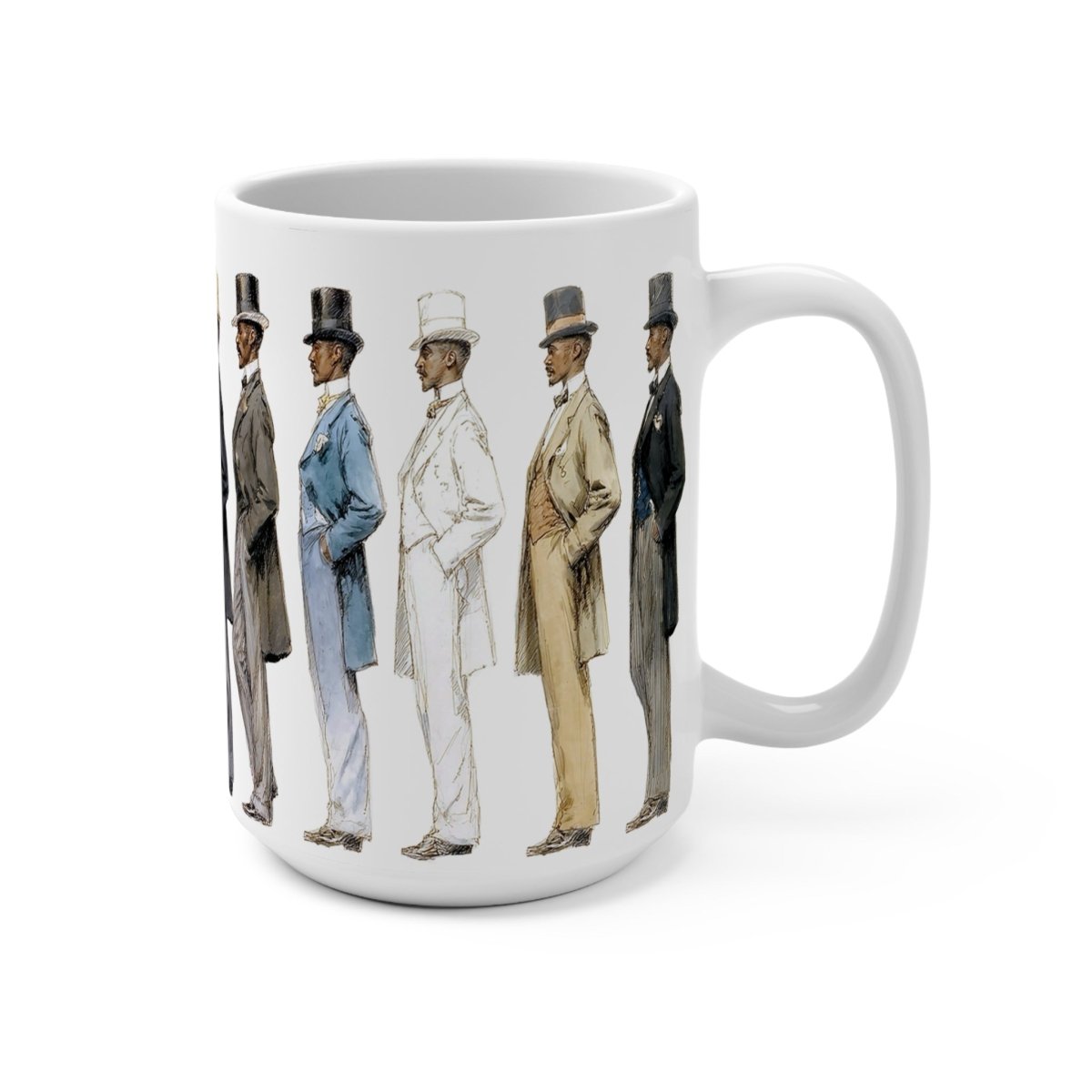 Retro Gentlemen Mug - Afrocentric Art by The Trini Gee