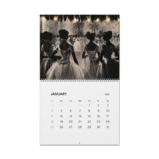 Retro Melanin Vibe 2026 Calendar - Afrocentric Art by The Trini Gee