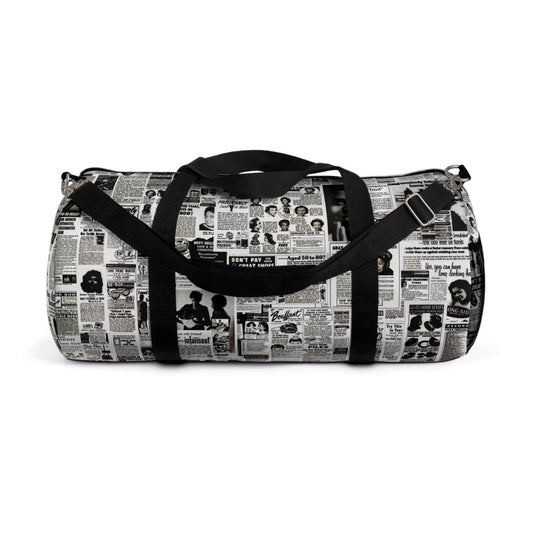 Retro Newsprint Duffel Bag - The Trini Gee