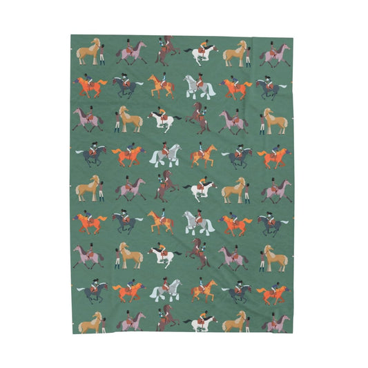 Riding Horses Blanket - Afrocentric Art by The Trini Gee