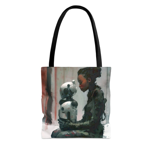 Robotics Girl Tote Bag - Afrocentric Art by The Trini Gee
