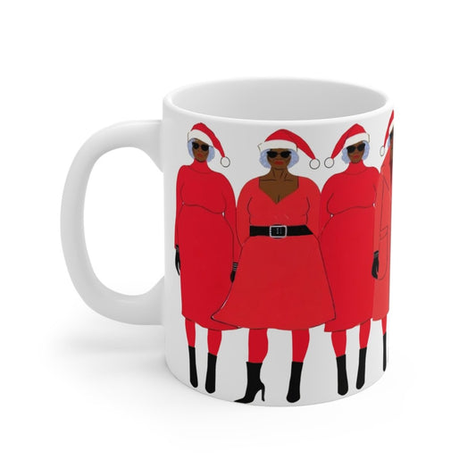 Santa Ladies Holiday Mug - Afrocentric Art by The Trini Gee