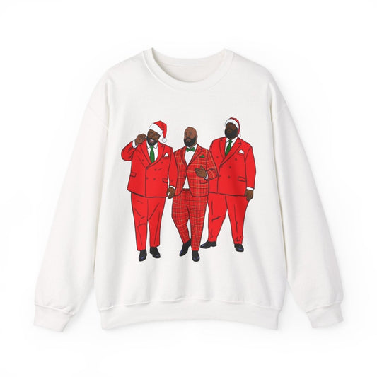 Santa Men Trio Sweatshirt - Afrocentric Art by The Trini Gee