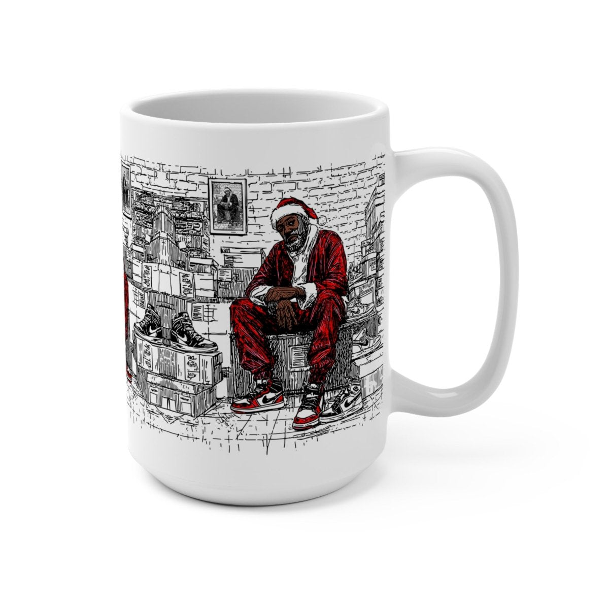 Santa Sneakerhead Mug - Afrocentric Art by The Trini Gee