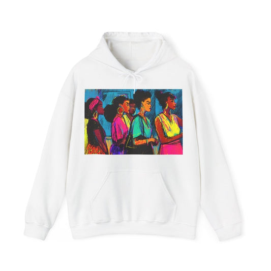 Sistas in Line Hoodie - Afrocentric Art by The Trini Gee