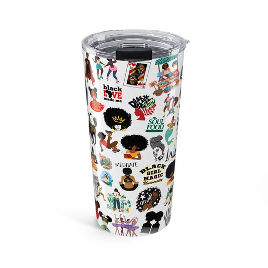 Sticker Bomb Tumbler - Afrocentric Art by The Trini Gee