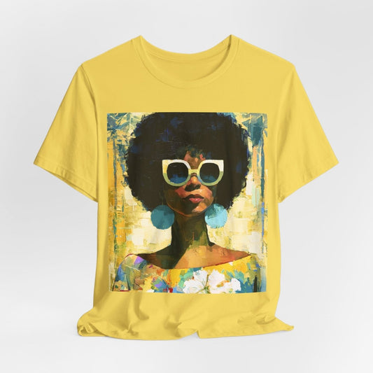 Sunshine Day Lady T-Shirt - Afrocentric Art by The Trini Gee