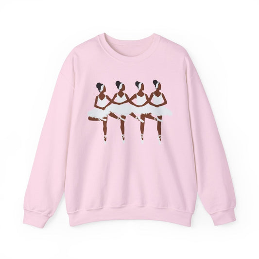 Swan Ballerinas Sweatshirt - Afrocentric Art by The Trini Gee