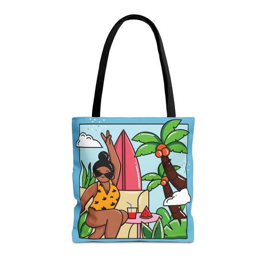 Tropical Beach Vibes Tote Bag - Afrocentric Art by The Trini Gee