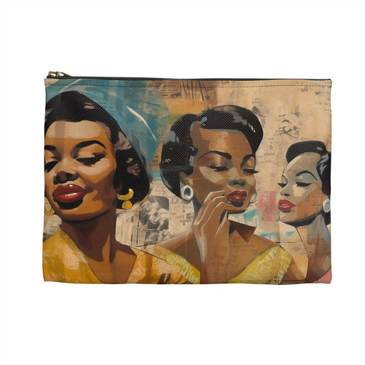 Vintage Collage Accessory Pouch - Afrocentric Art by The Trini Gee