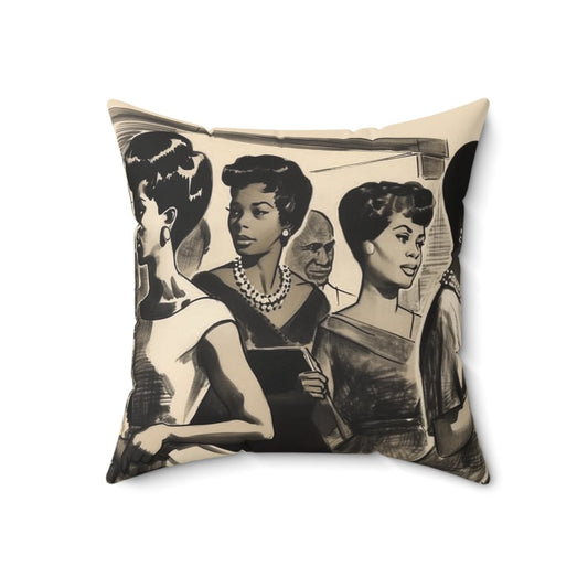 Vintage Ladies Pillow - Afrocentric Art by The Trini Gee