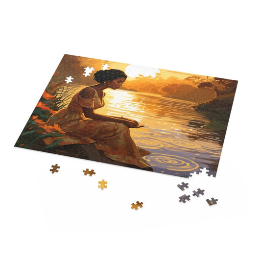 Woman by Water Puzzle - Afrocentric Art by The Trini Gee