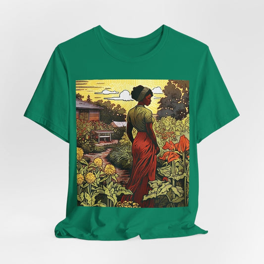 Woman in Garden Shirt - Afrocentric Art by The Trini Gee