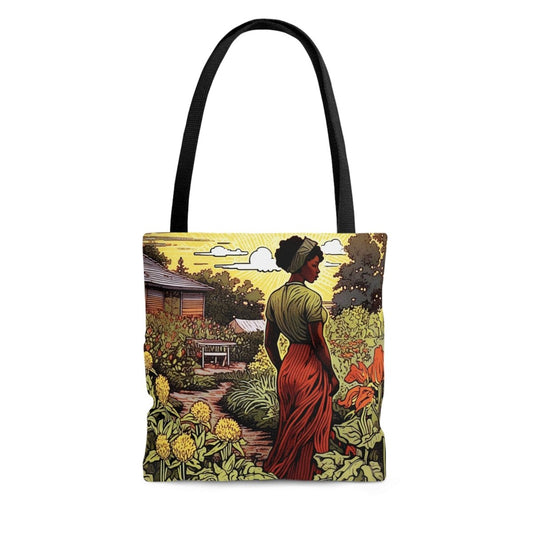 Woman in Garden Tote Bag - Afrocentric Art by The Trini Gee