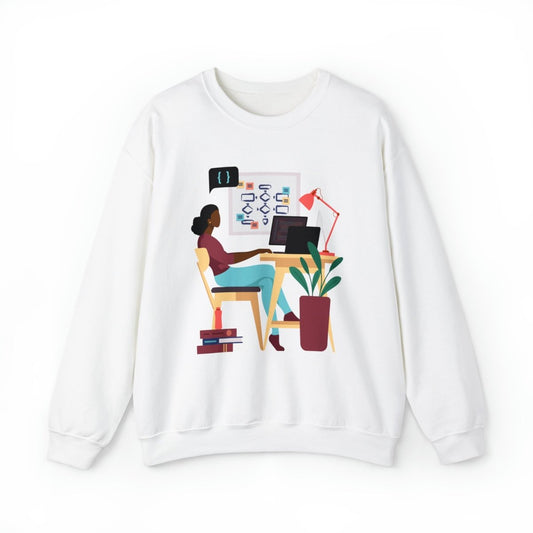 Woman in Tech Sweatshirt - Afrocentric Art by The Trini Gee