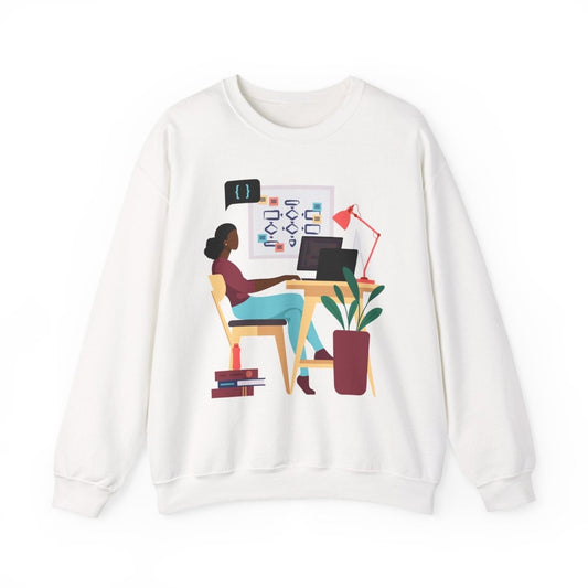 Woman in Tech Sweatshirt - Afrocentric Art by The Trini Gee