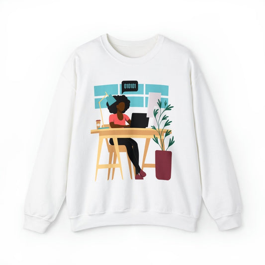 Woman in Tech Sweatshirt - Afrocentric Art by The Trini Gee