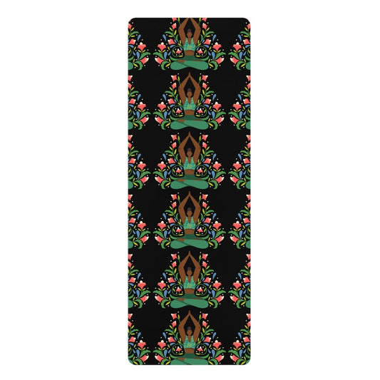 Yoga Floral Yoga Mat - Afrocentric Art by The Trini Gee
