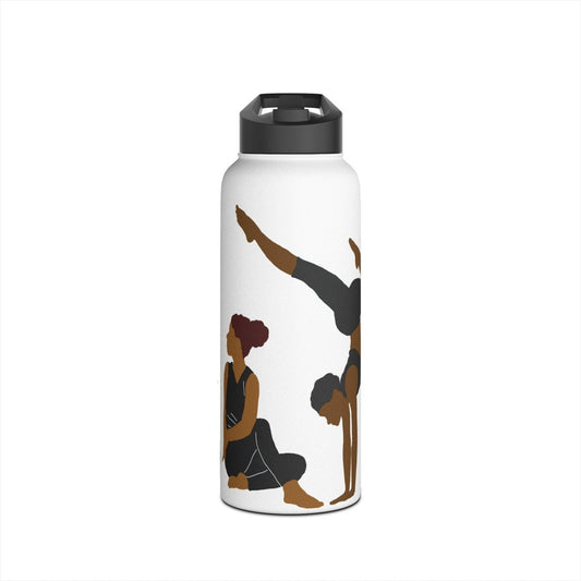 Yoga Women 32oz Water Bottle - Afrocentric Art by The Trini Gee
