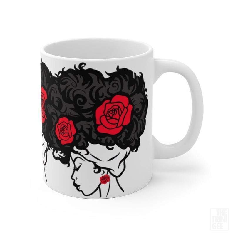 Afro Roses Mug - The Trini Gee