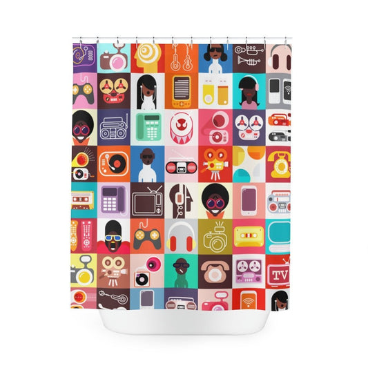 Afro Tech Shower Curtain - The Trini Gee