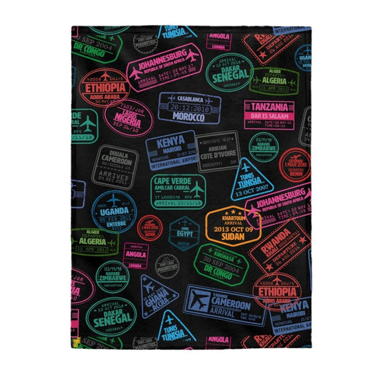 Passport Stamps Throw Blanket - The Trini Gee