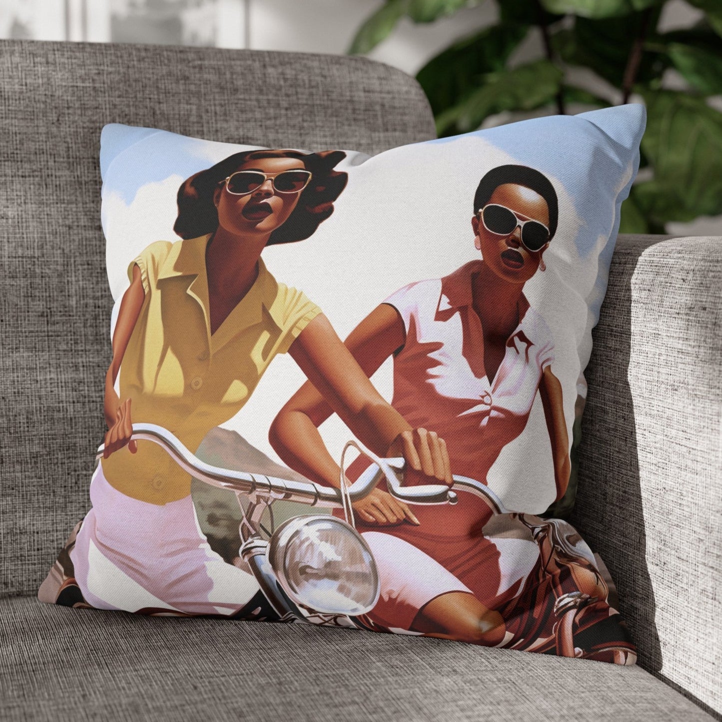 Bicycle Girls Pillow