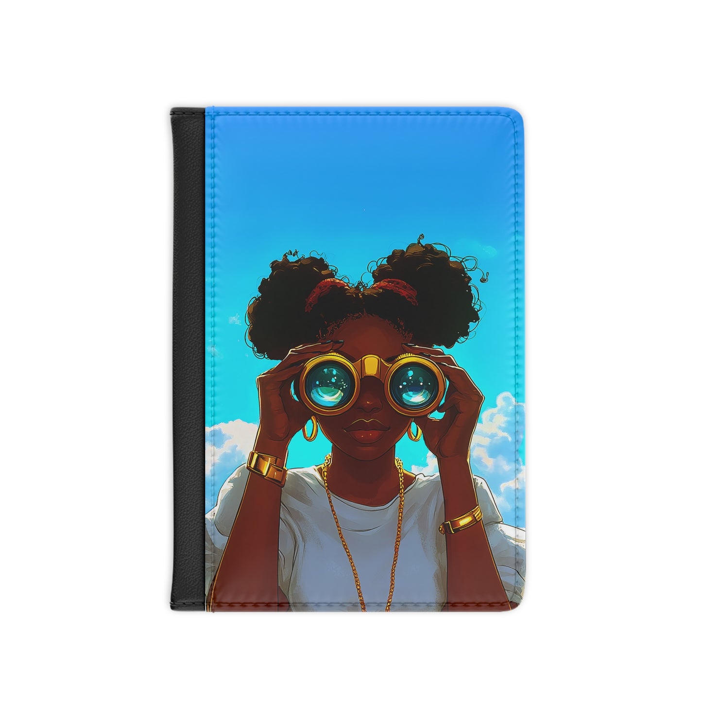 Golden Binoculars Passport Cover