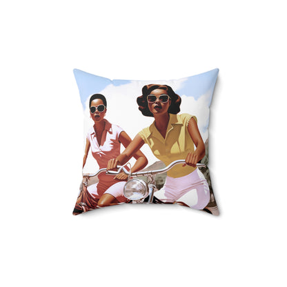 Bicycle Girls Pillow