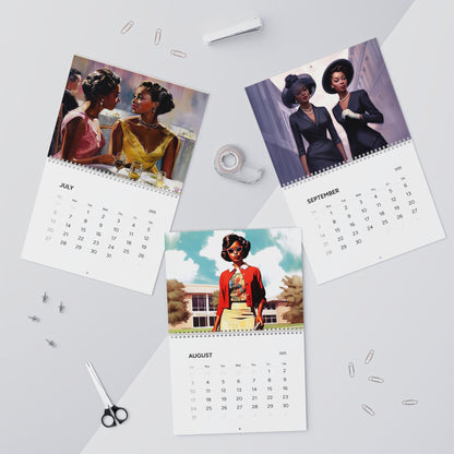 Retro Melanin Vibe 2025 Wall Calendar