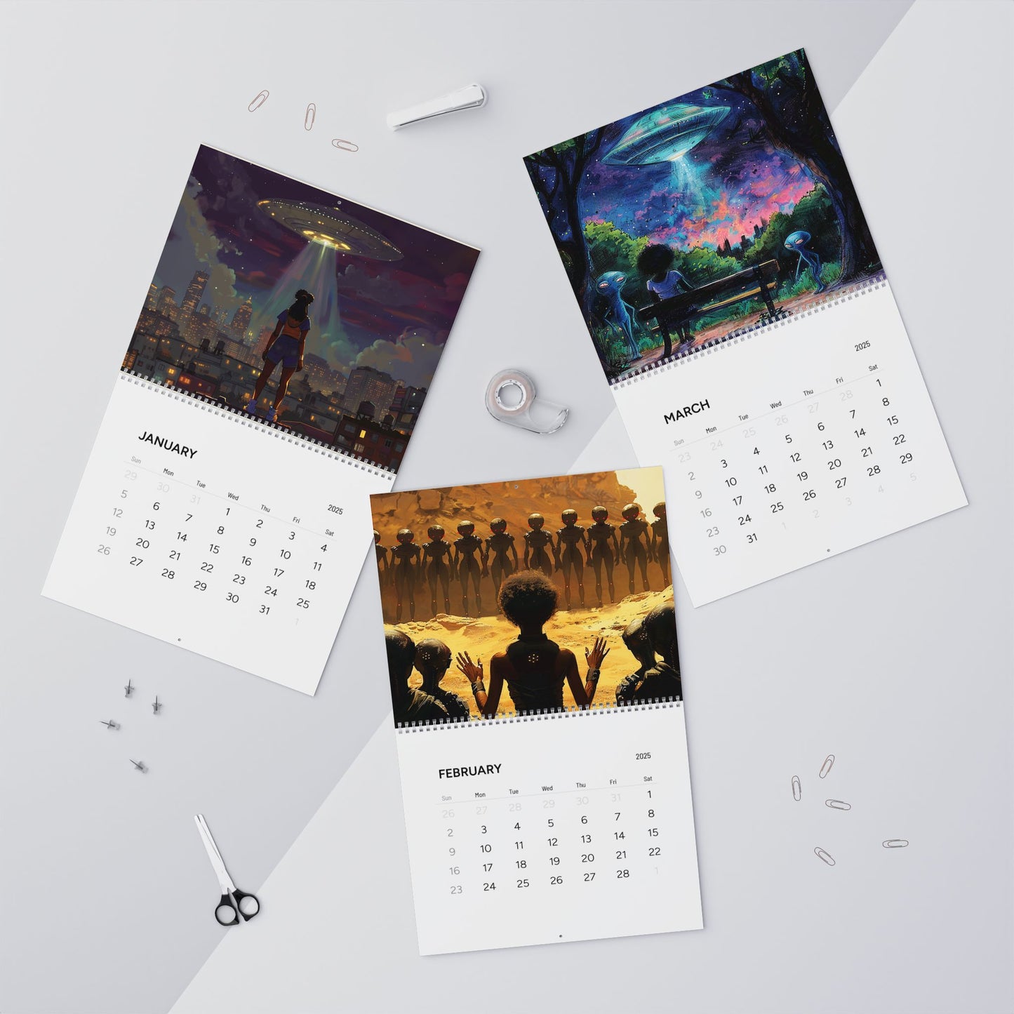 Afro Galactic Her 2025 Wall Calendar