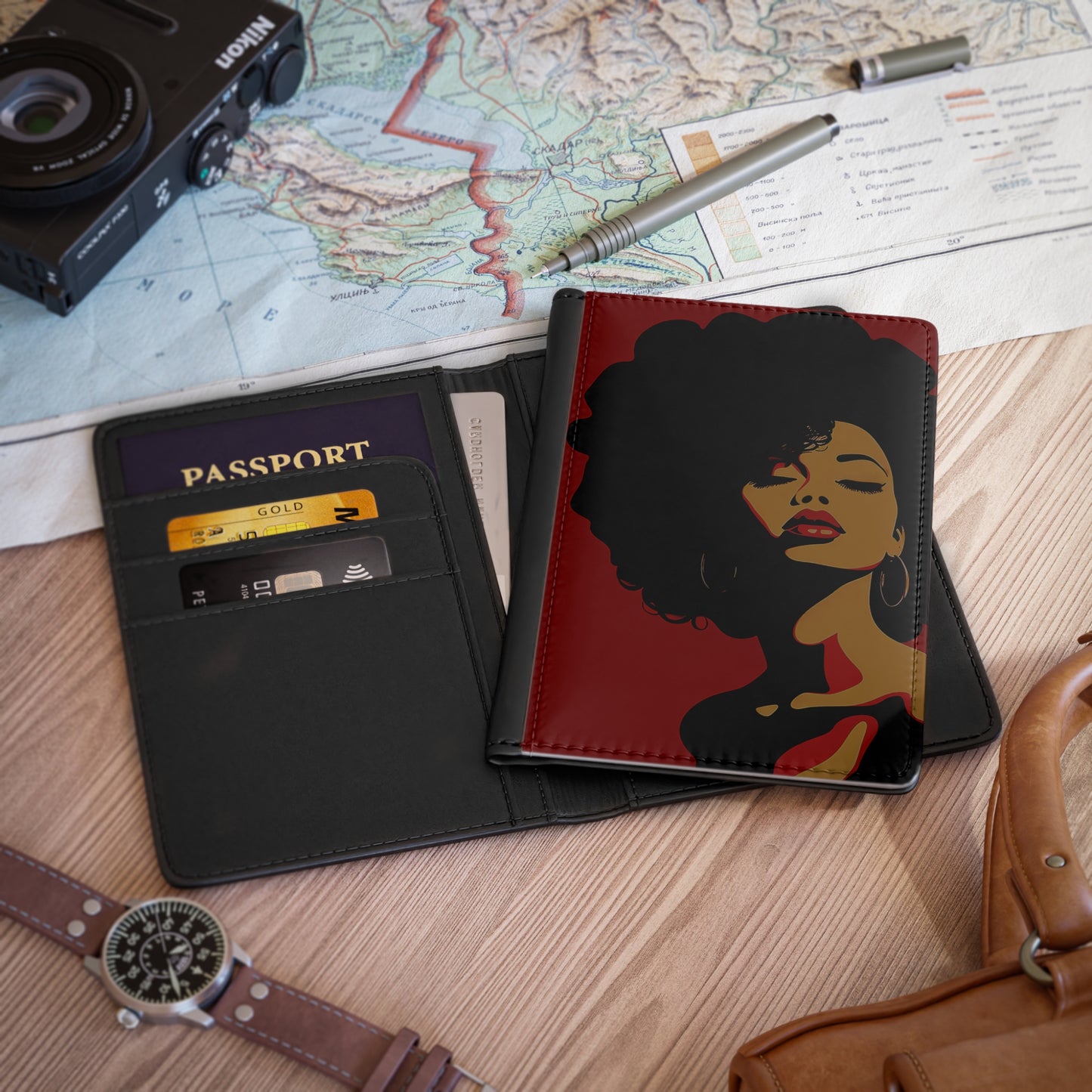 Afro Woman Passport Cover