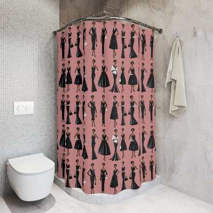 Black Dresses Shower Curtain