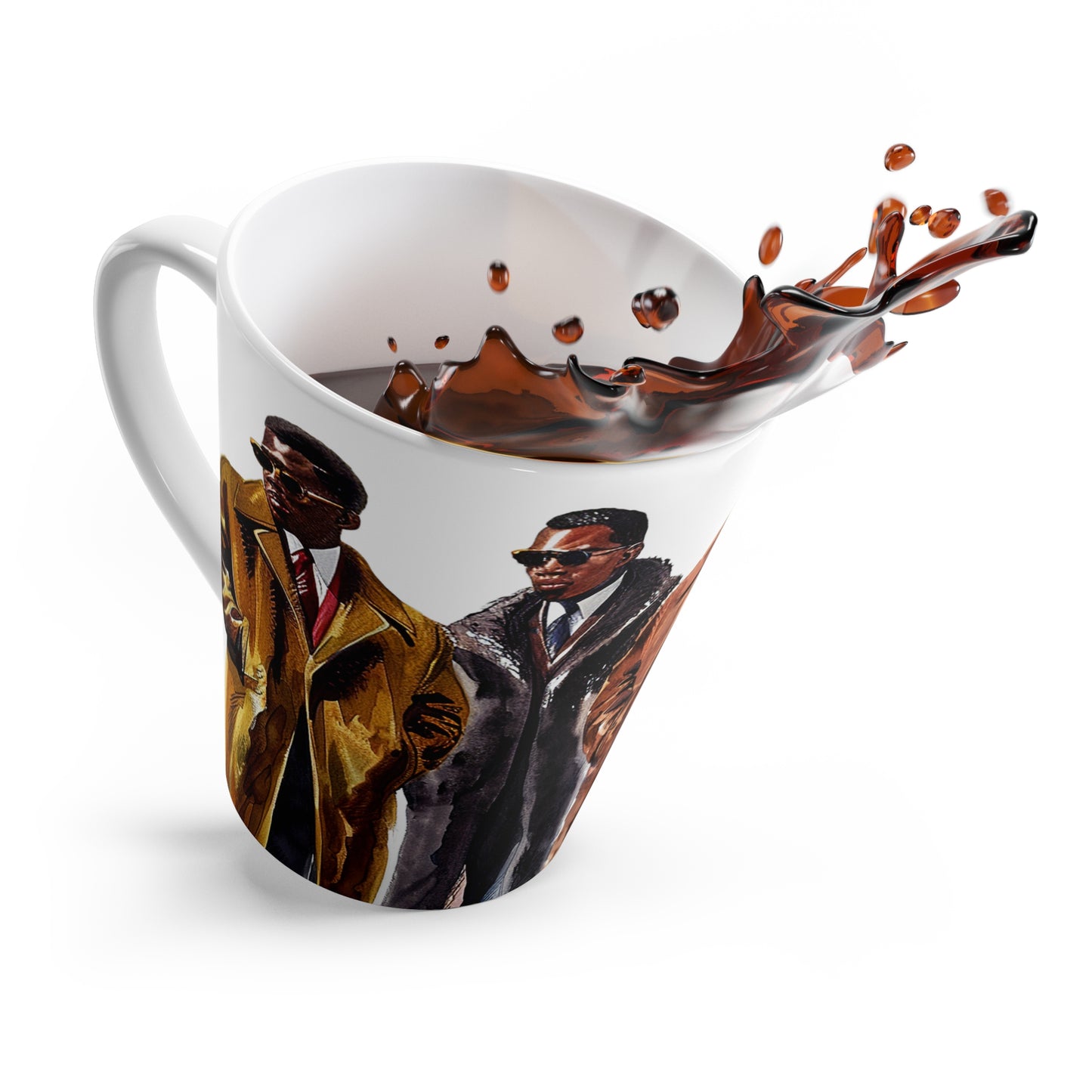 60s Men in Coats Latte Mug