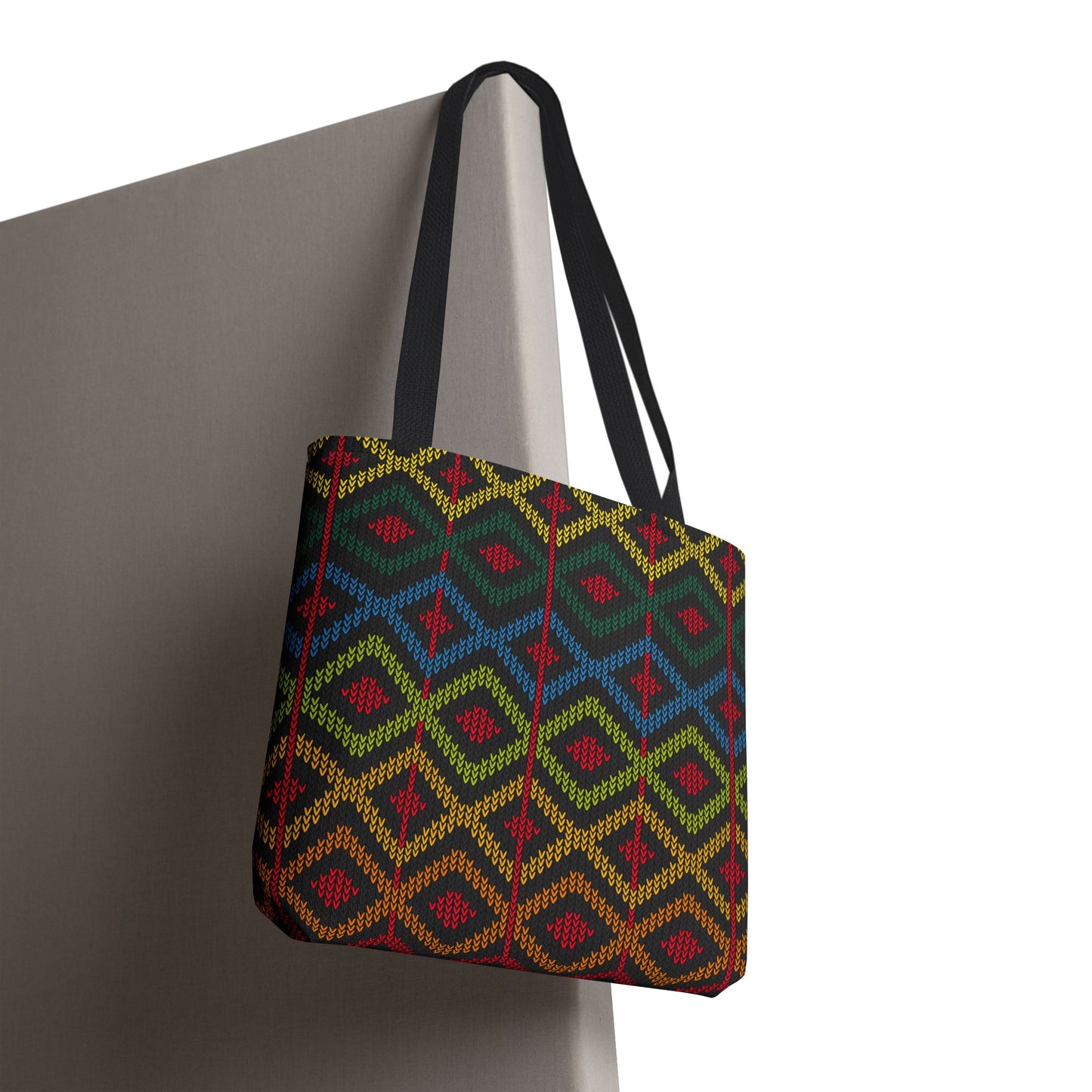 Geometric Knit Style Tote Bag