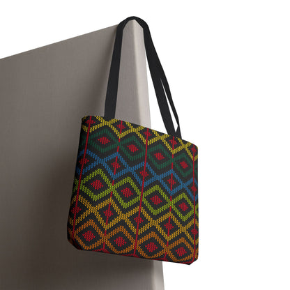 Geometric Knit Style Tote Bag
