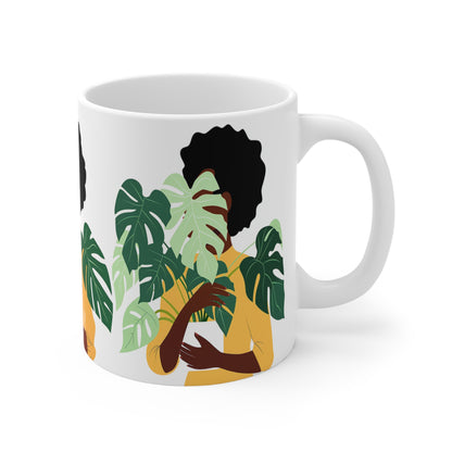 Woman with Monstera Mug