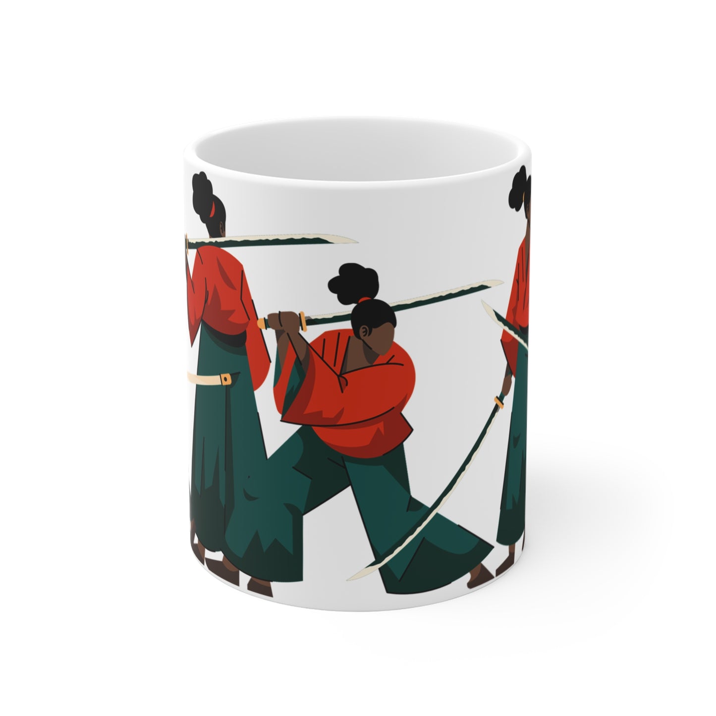 Afro Woman Samurai Mug