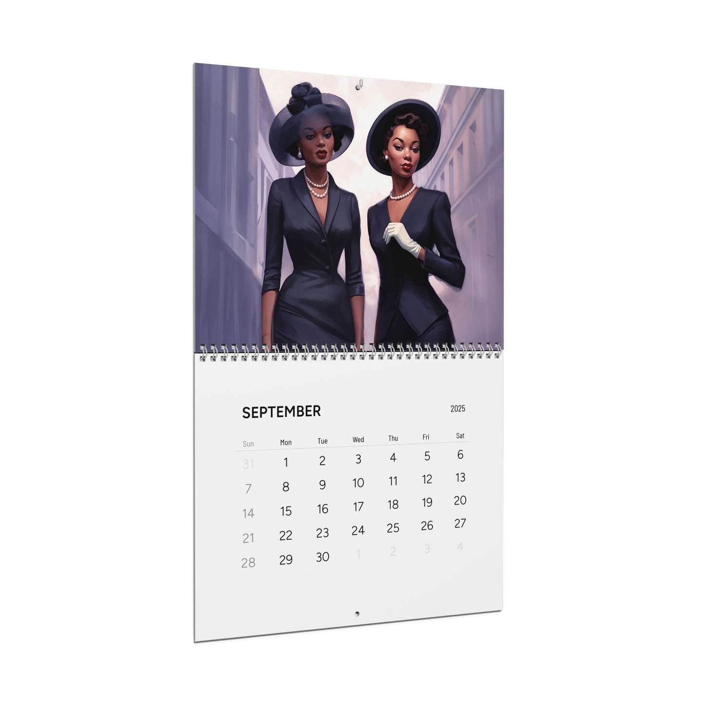 Retro Melanin Vibe 2025 Wall Calendar