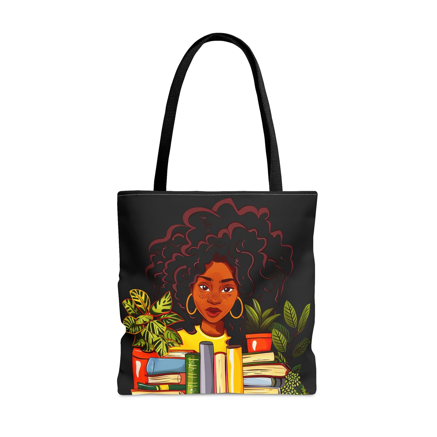 Afro Books and Plants Tote Bag